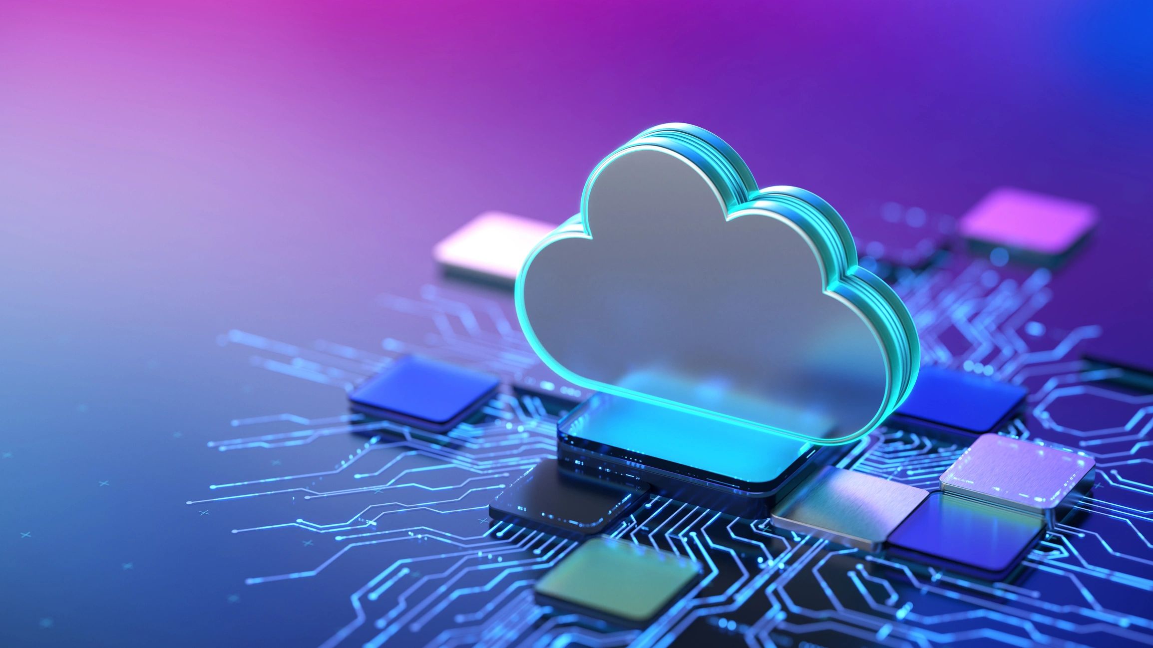 Abstract blue cloud technology representing secure digital access